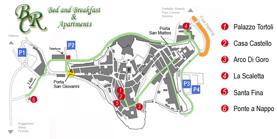 Map of accommodations